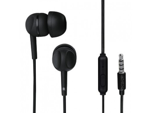 Słuchawki EAR3005BK, dokanałowe, czarne, z mikrofonem do rozmów