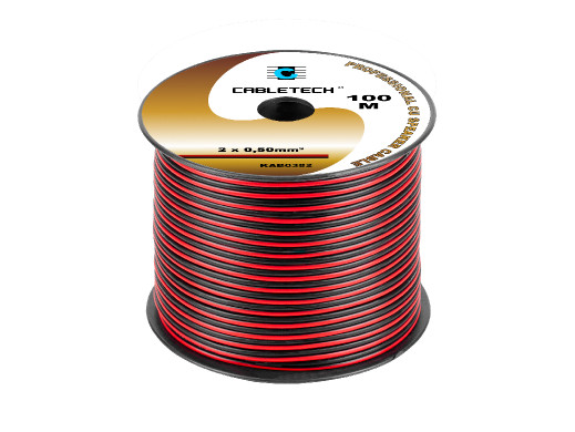 Kabel głośnikowy 0,5mm czarno-czerwony