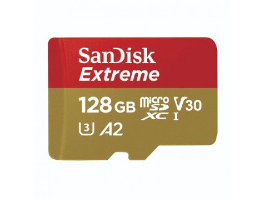 Extreme microSDXC 128GB+ SD Adapter R190/W90 A2 C10 V30 UHS-I U3, RescuePRO