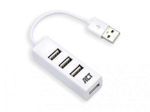 Hub USB 2.0 mini 4-portowy biały