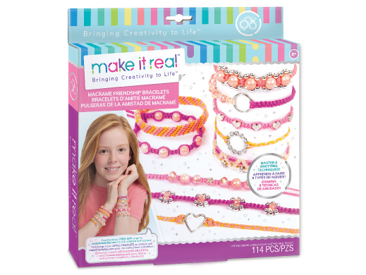 MAKE IT REAL Zestaw do tworzenia bransoletek Macrame Friendship Bracelets, zabawka kreatywna