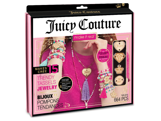 MAKE IT REAL Zestaw do tworzenia bransoletek Juicy Couture Trendy Tassels, zabawka kreatywna