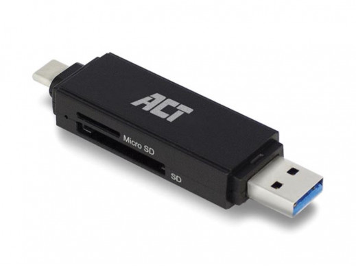 USB 3.2 Gen1 czytnik kart SD i Micro SD, złącze USB-C & Type-A