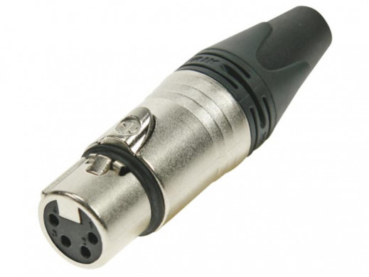 NEUTRIK - XLR CABLE CONNECTOR, 4-PIN FEMALE, SILVER-PLATED, NICKEL