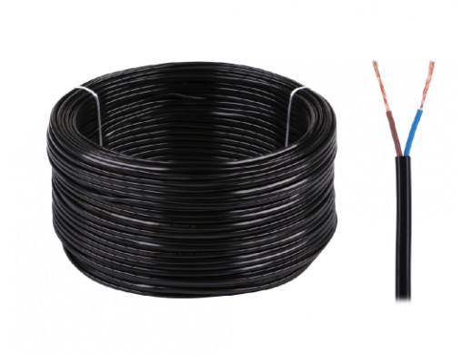 Kabel elektryczny OMYp 2x0,75 300/300V czarny