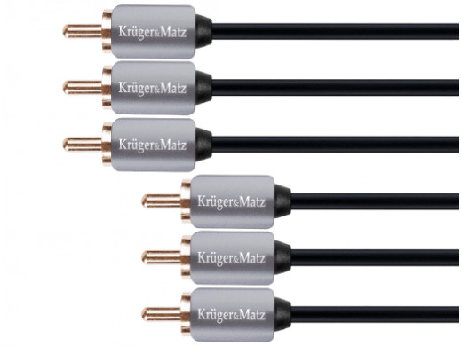 Kabel 3RCA-3RCA component 1.8m Kruger&amp;Matz