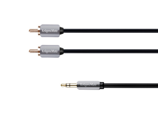 Kabel wtyk jack 3.5 - 2RCA stereo 1.0m Kruger&amp;Matz